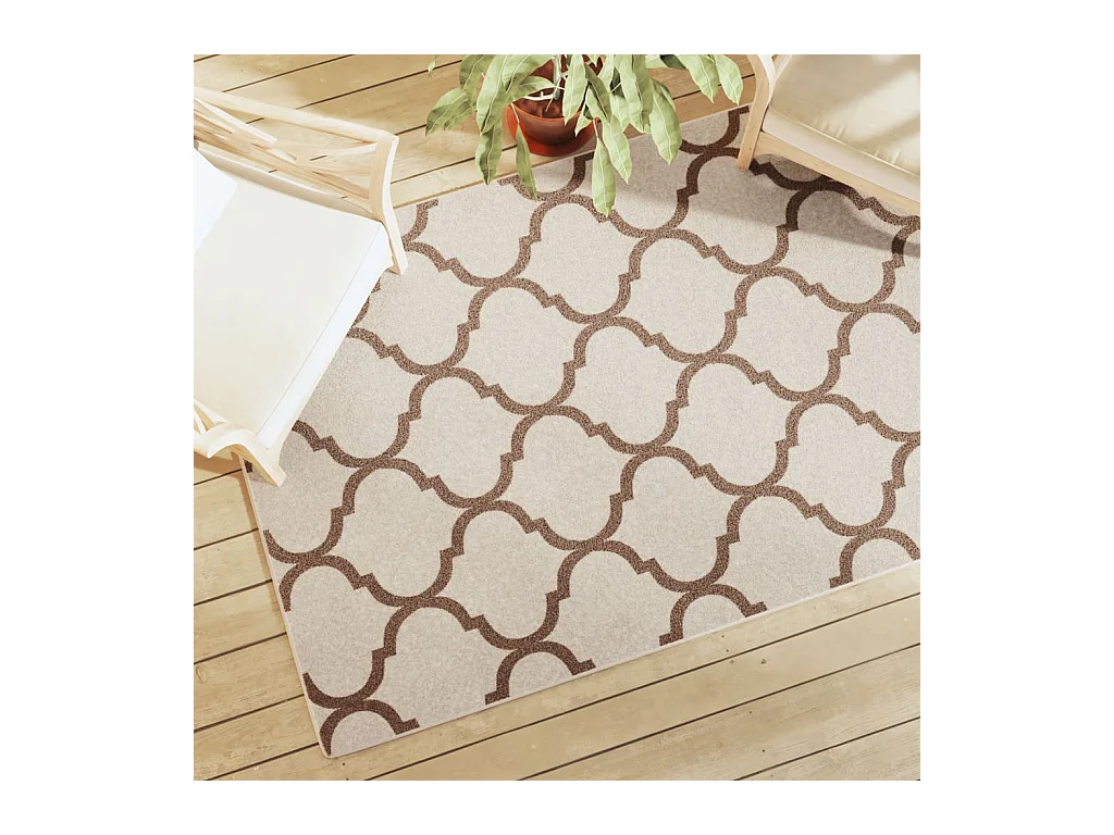 Binnen- en buitenvloerkleed met korte pool 120x180cm antislip