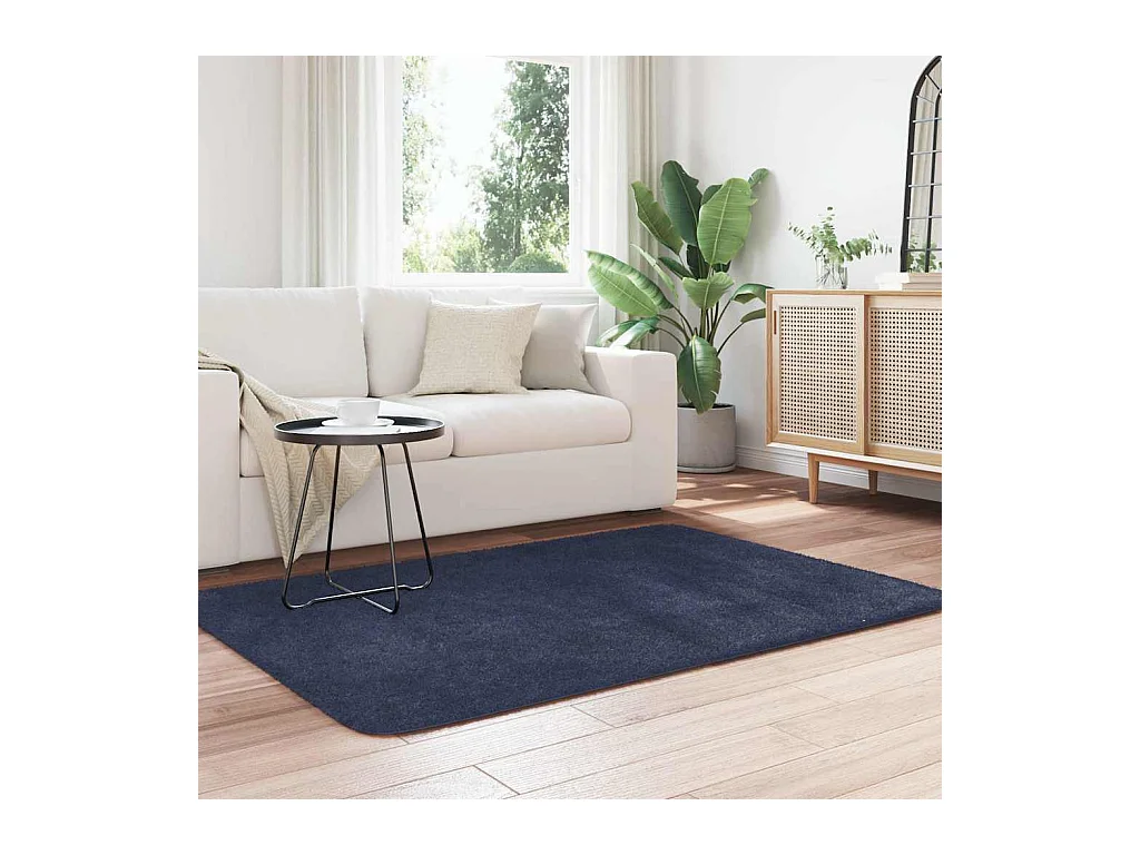 NAVARRA marineblauw langpolig shaggy vloerkleed 120x170 cm