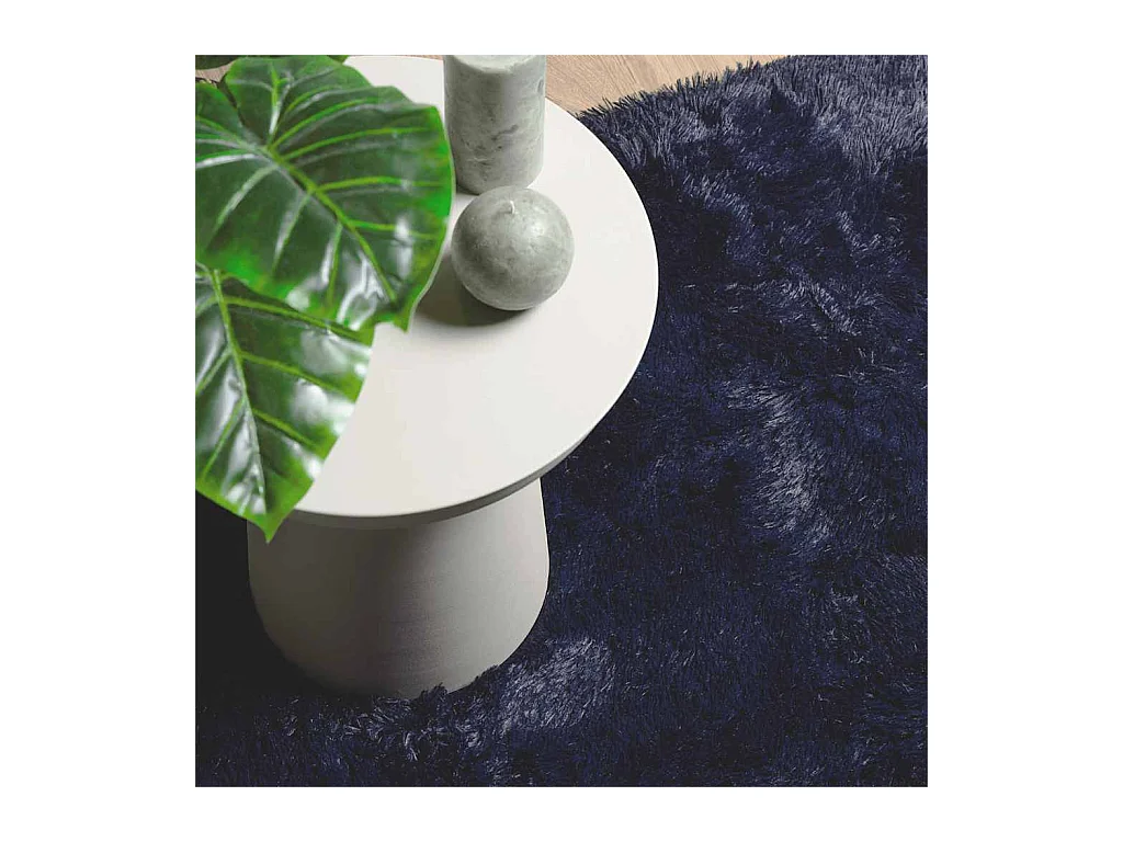 NAVARRA marineblauw langpolig shaggy vloerkleed 120x170 cm