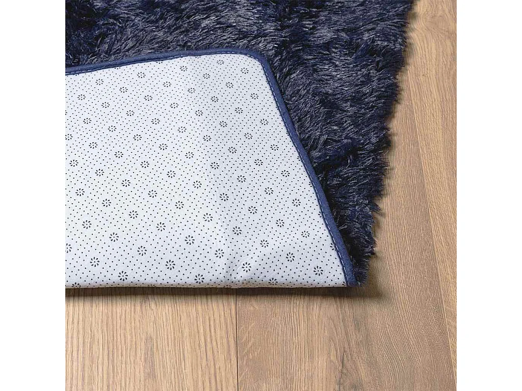 Tapis shaggy à poils longs NAVARRA bleu marine 120x170 cm