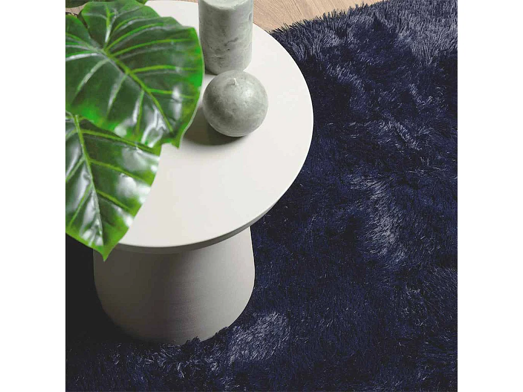 Tapis shaggy à poils longs NAVARRA bleu marine 120x170 cm