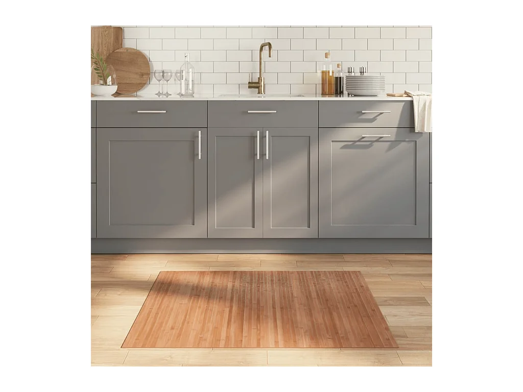 Tapis rectangulaire naturel 80x100 cm bambou