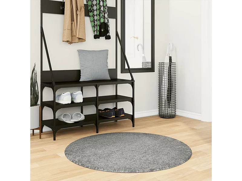 Tapis shaggy PAMPLONA poils longs moderne vert Ø 100 cm