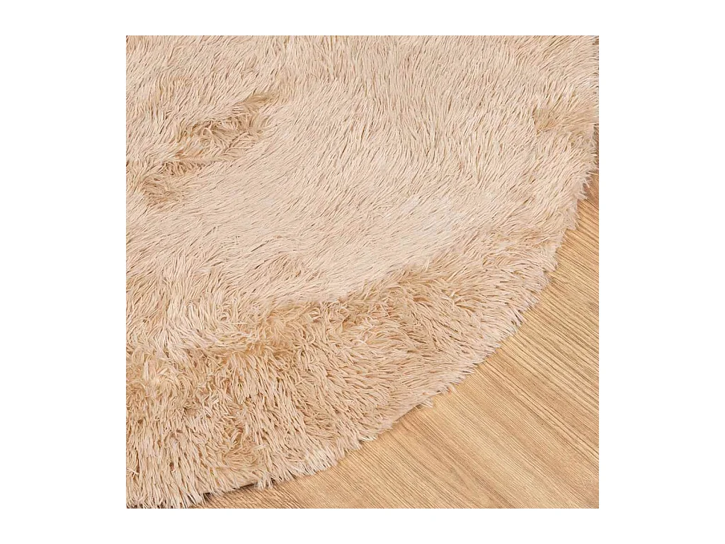 Tapis shaggy à poils longs NAVARRA beige 120x120 cm polyester