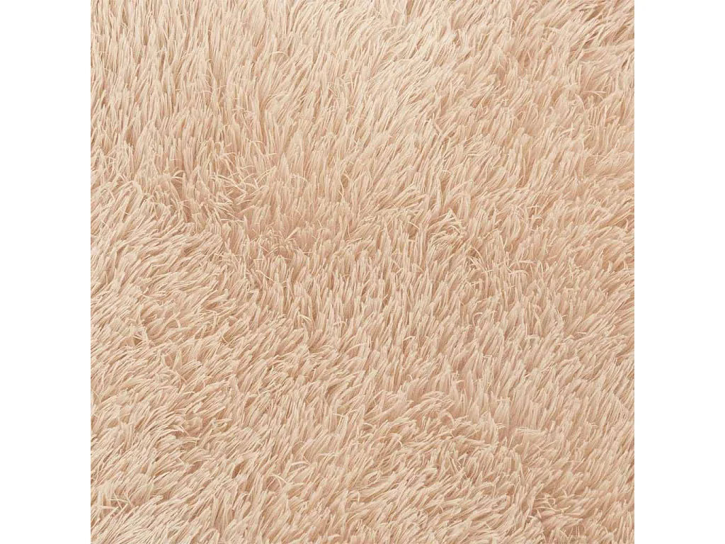 Tapis shaggy à poils longs NAVARRA beige 120x120 cm polyester