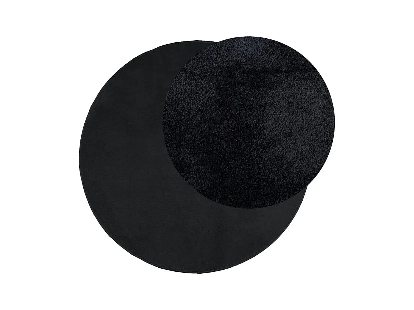 Tapis OVIEDO à poils courts noir Ø 120 cm