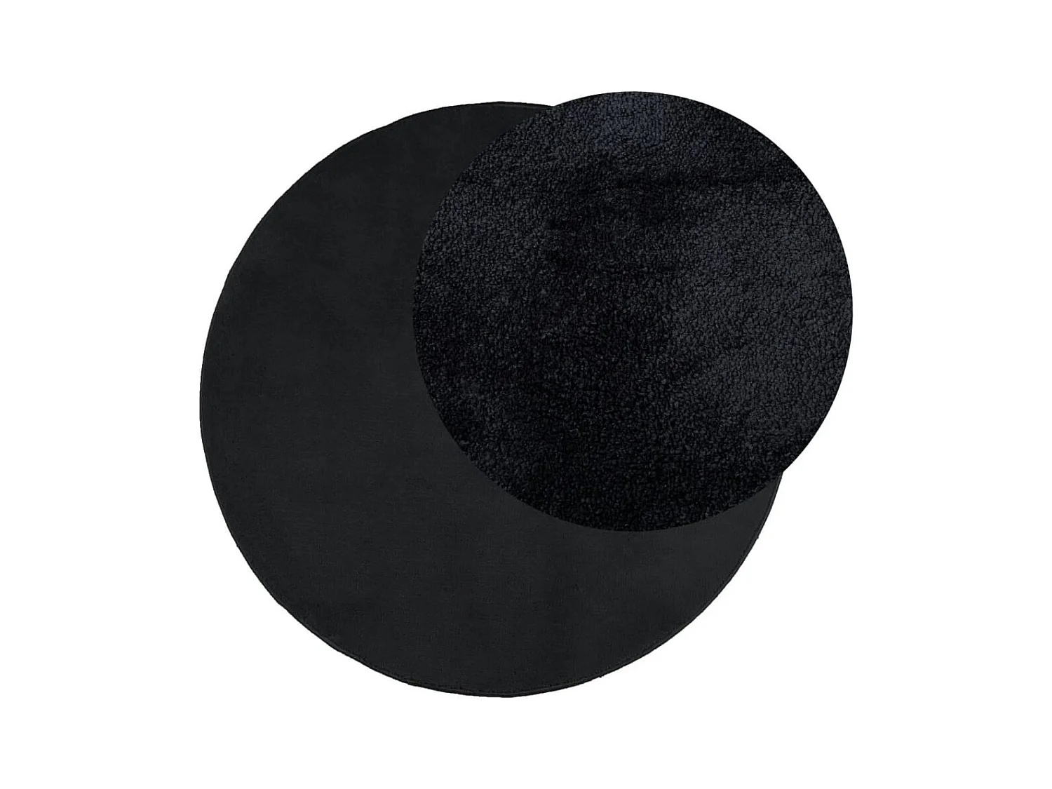 Alfombra de pelo corto OVIEDO negra Ø 120 cm