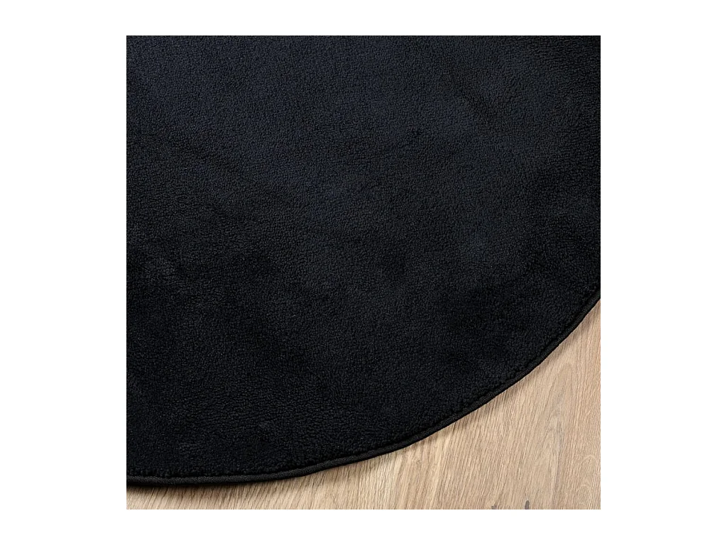 Alfombra de pelo corto OVIEDO negra Ø 120 cm