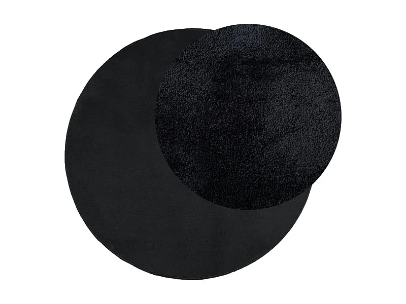 Tapis OVIEDO à poils courts noir Ø 120 cm