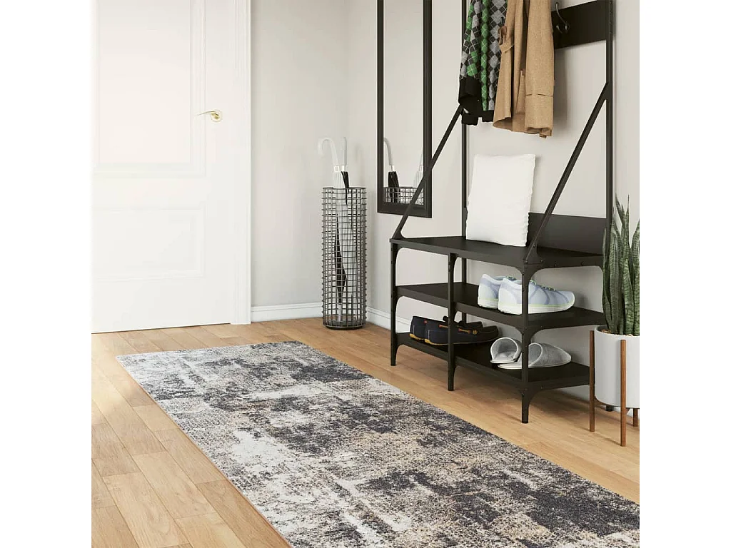 Wasbaar meerkleurig tapijt 80x300 cm antislip