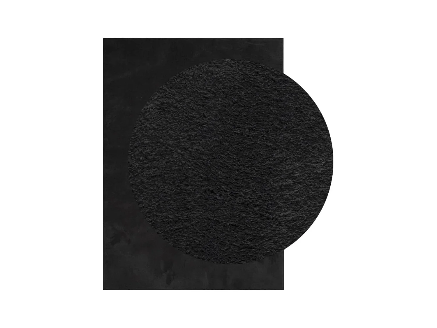 Alfombra HUARTE de pelo corto suave y lavable negra 160x230 cm