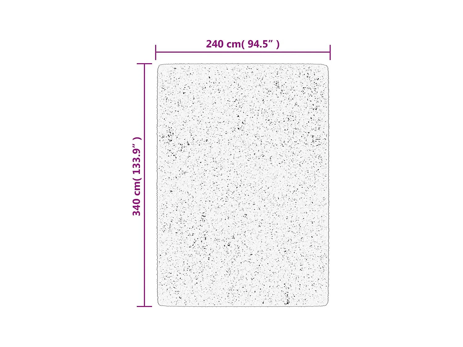 Tapis IZA poils courts style scandinave crème 240x340 cm