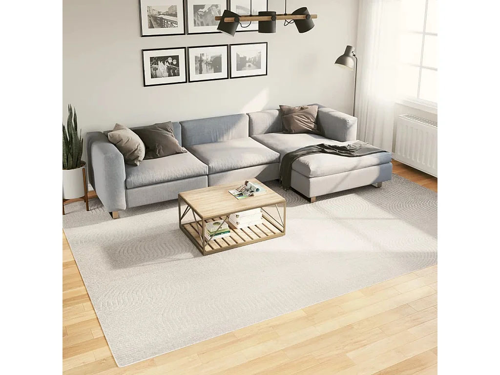 Tapis IZA poils courts style scandinave crème 240x340 cm