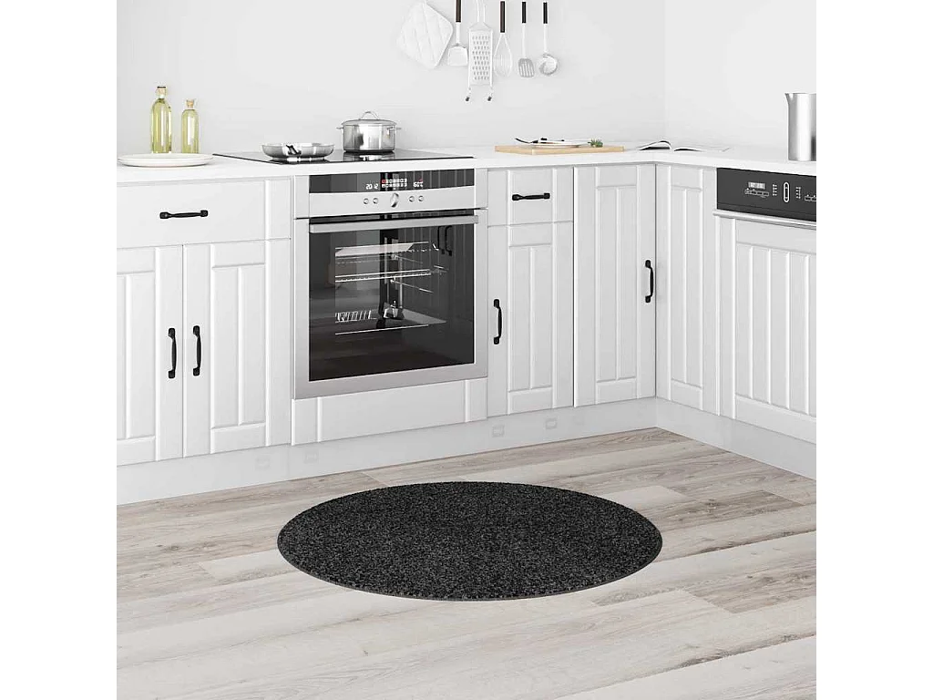 Tappeto grigio scuro 90 x 90 cm in polipropilene