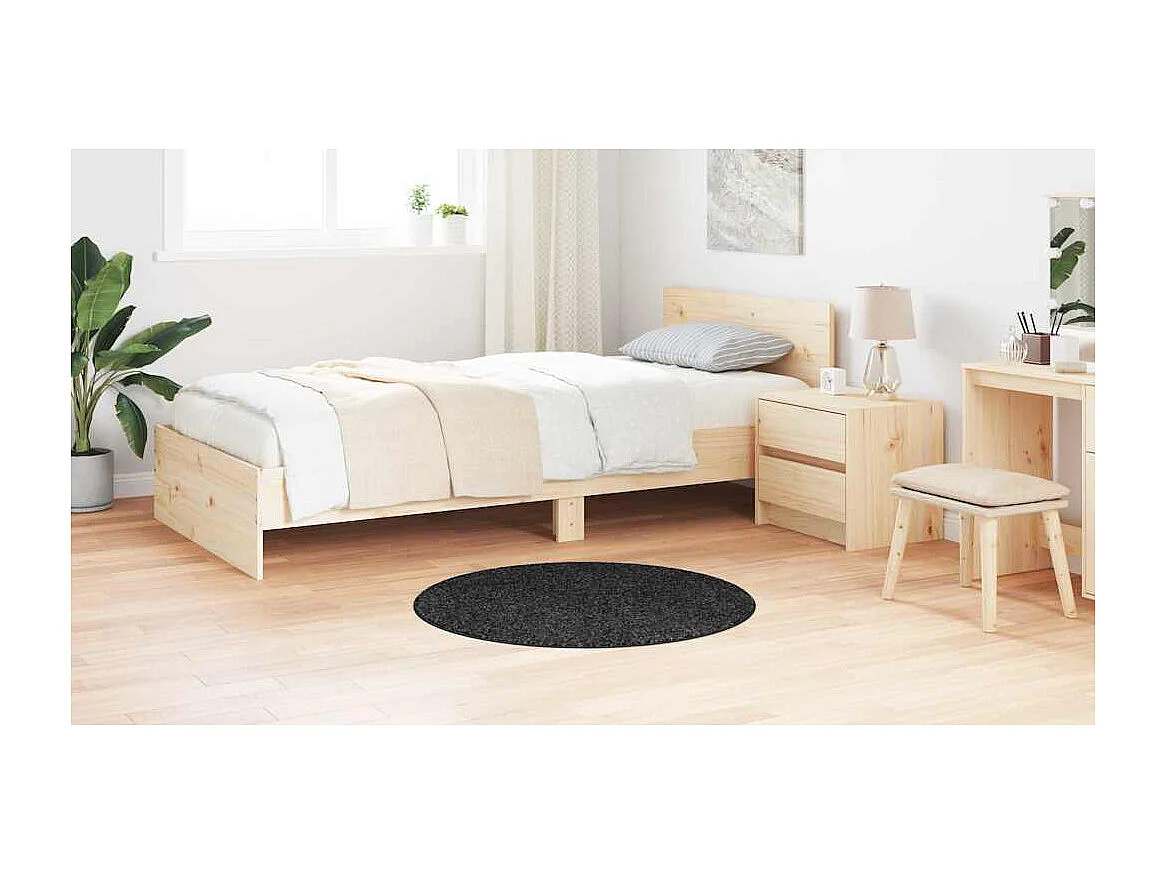 Tappeto grigio scuro 90 x 90 cm in polipropilene