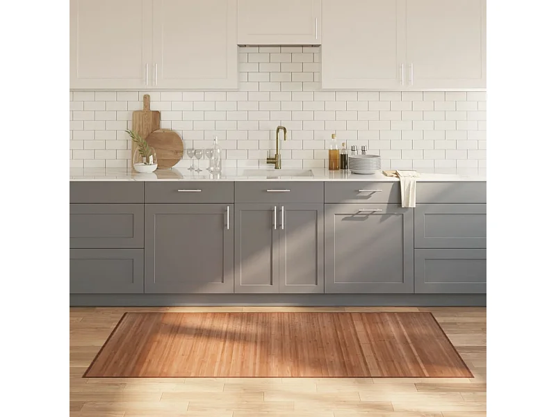 Tapis rectangulaire naturel 100x200 cm bambou