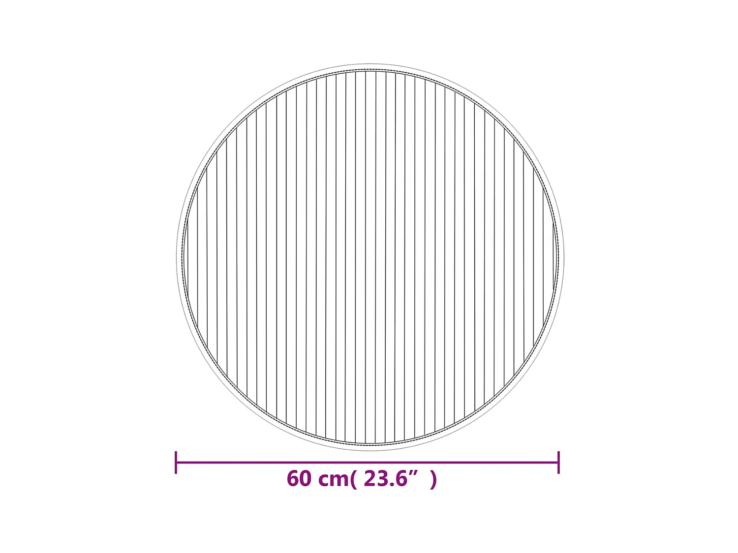 Tappeto rotondo grigio 60 cm in bambù