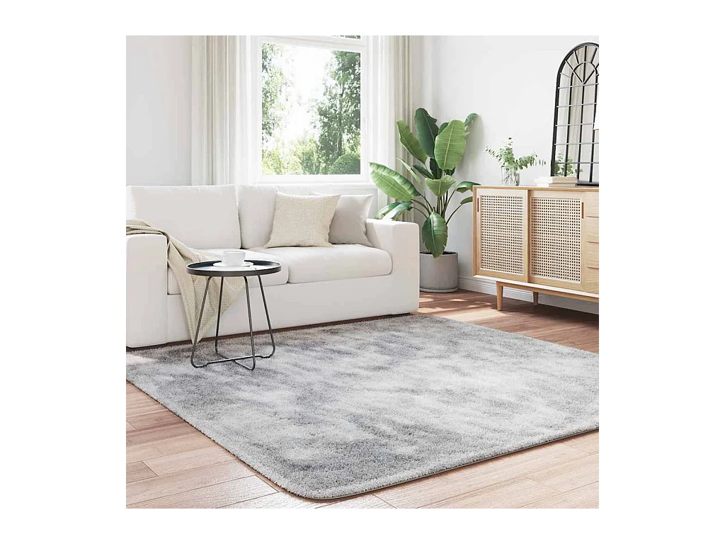 Tappeto shaggy grigio argento NAVARRA 200x200 cm