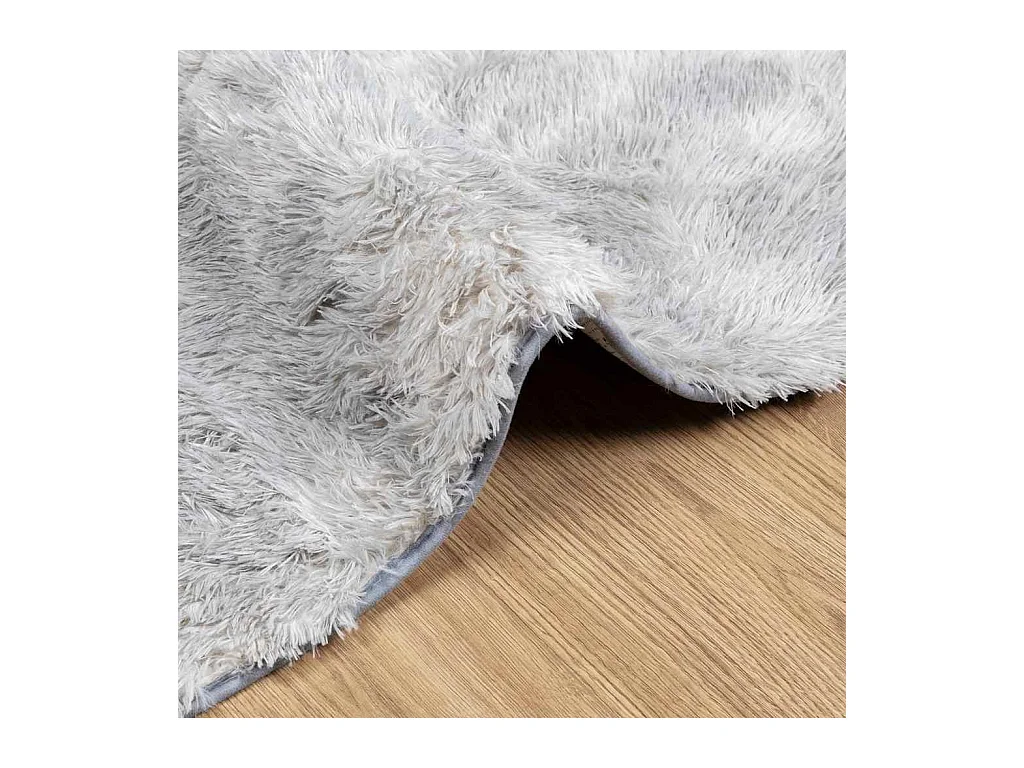 Tappeto shaggy grigio argento NAVARRA 200x200 cm