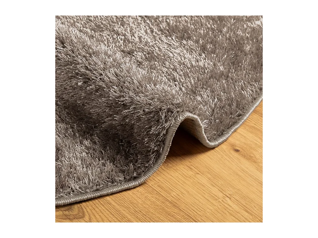 Tappeto ISTAN a pelo lungo, finitura grigio lucido, Ø 160 cm