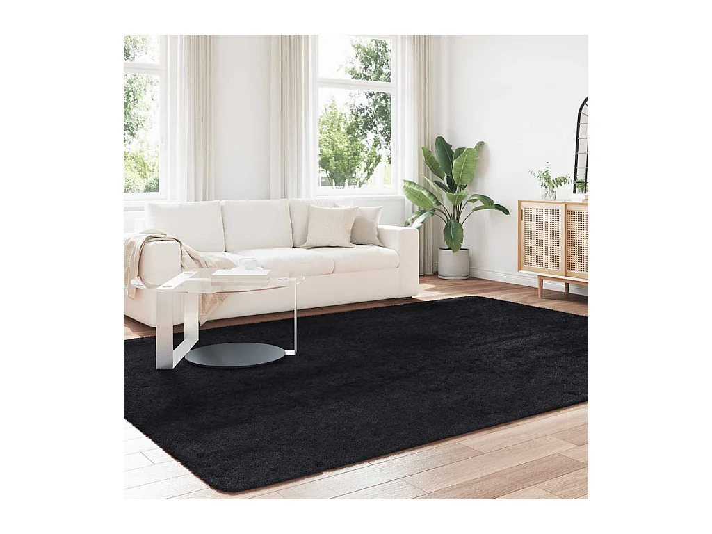 NAVARRA zwart shaggy vloerkleed 240x340 cm polyester
