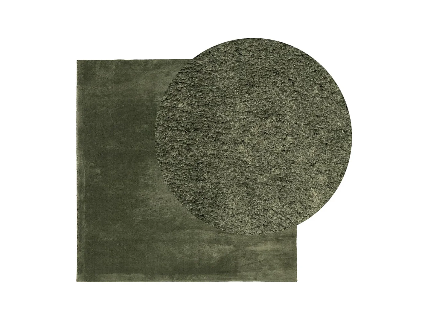 Tappeto lavabile a pelo corto HUARTE verde bosco 200x200 cm