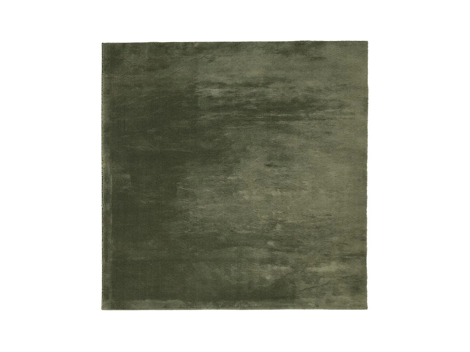 Alfombra HUARTE de pelo corto suave y lavable color verde bosque 200x200 cm