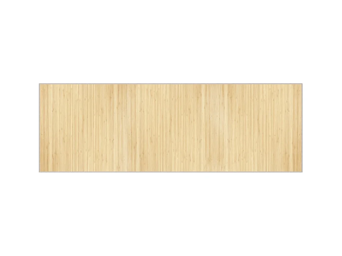 Tapis rectangulaire naturel clair 100x300 cm bambou