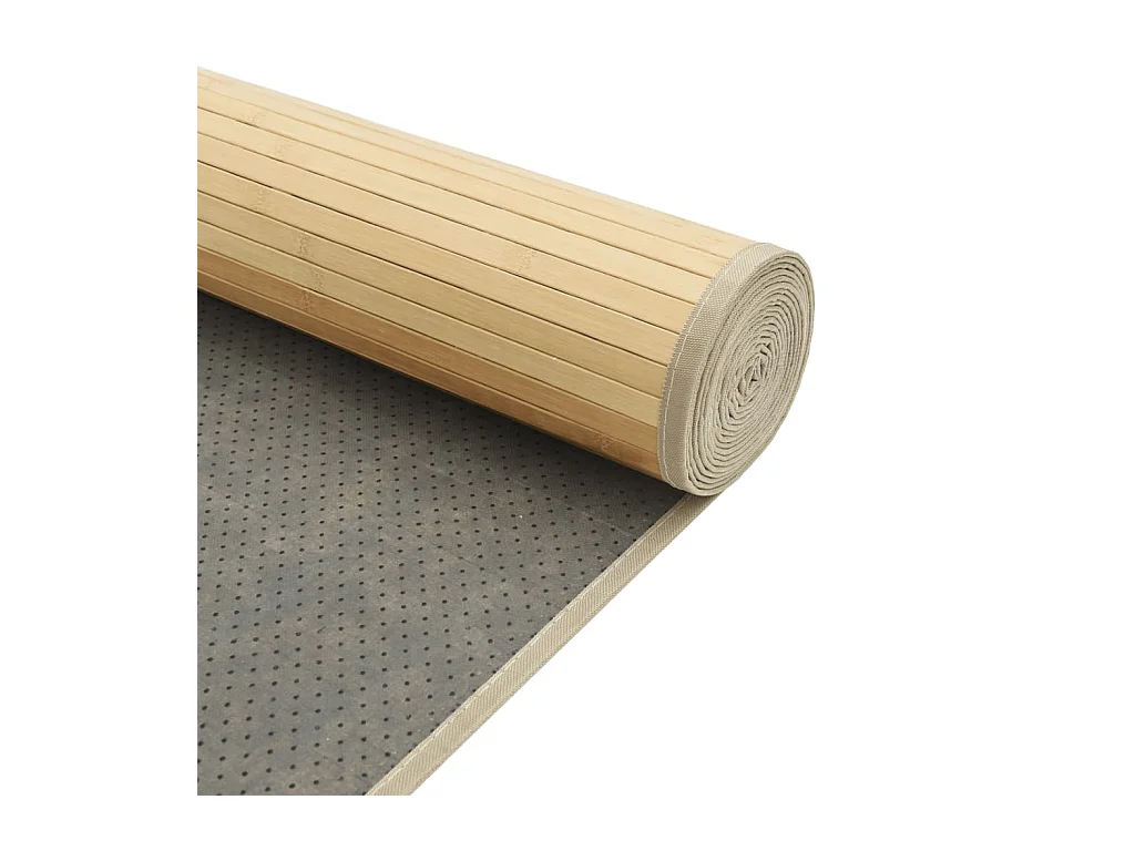 Tapis rectangulaire naturel clair 100x300 cm bambou
