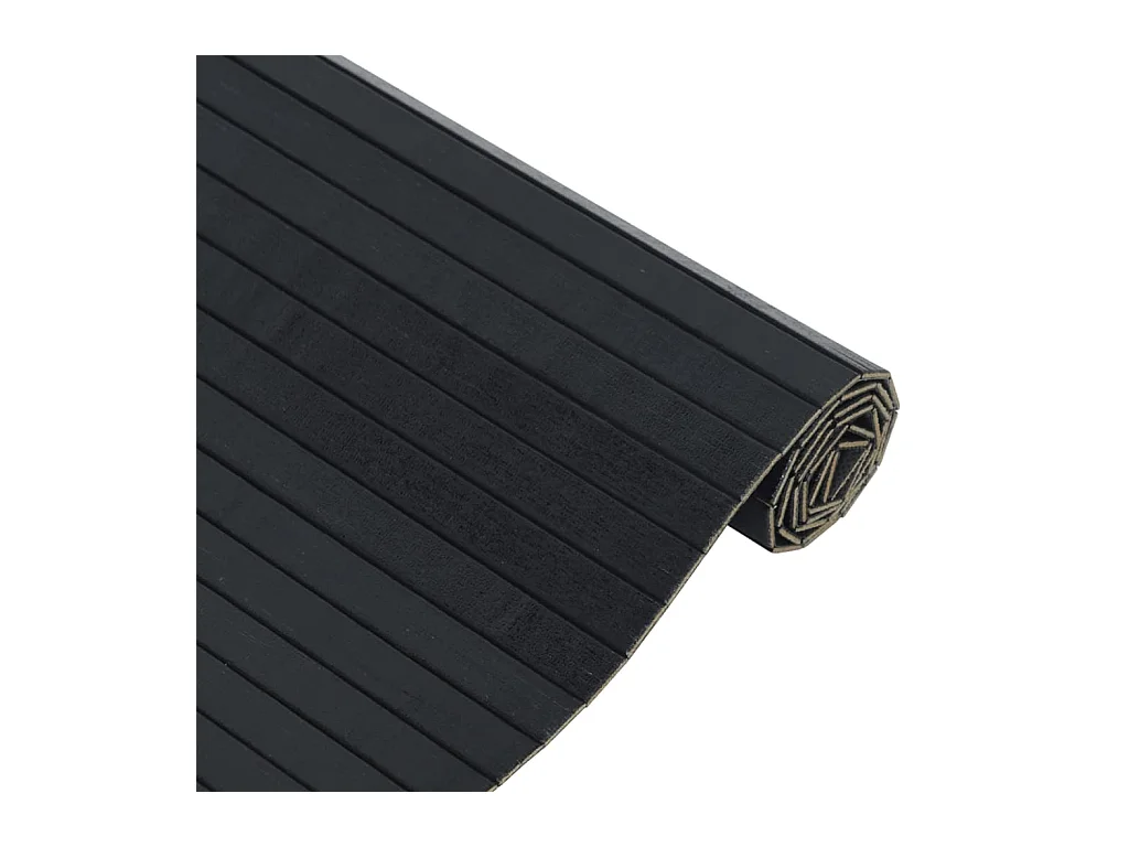 Rechthoekig zwart tapijt 70x300 cm bamboe