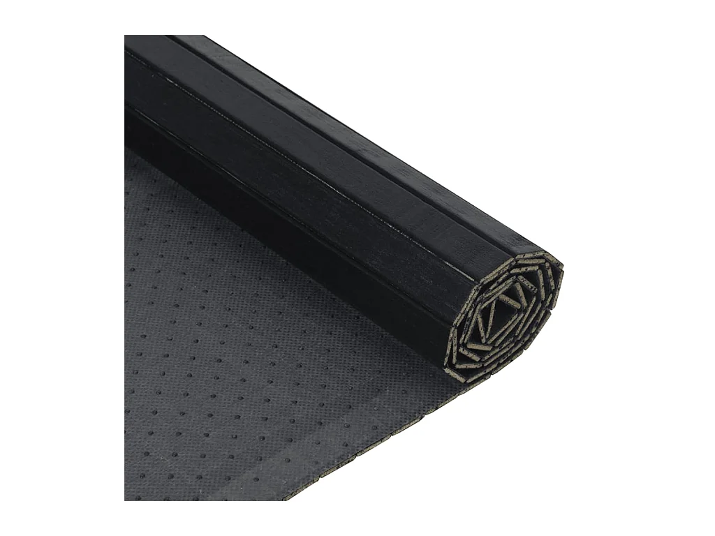 Rechthoekig zwart tapijt 70x300 cm bamboe