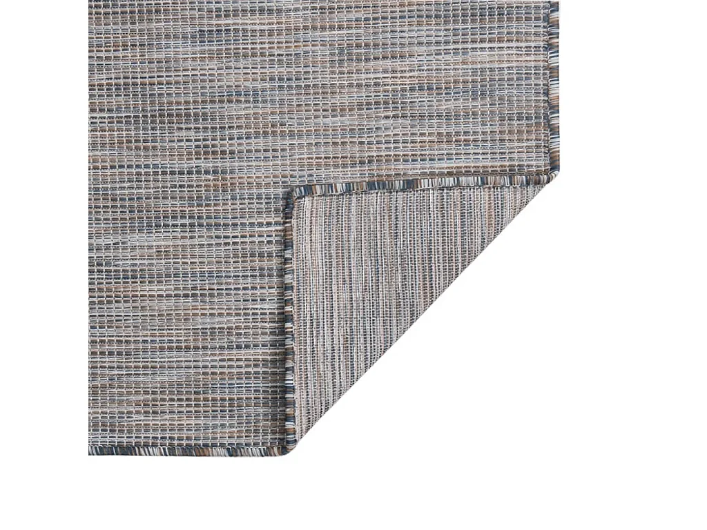 Tappeto da esterno a trama piatta 120x170 cm Marrone e blu