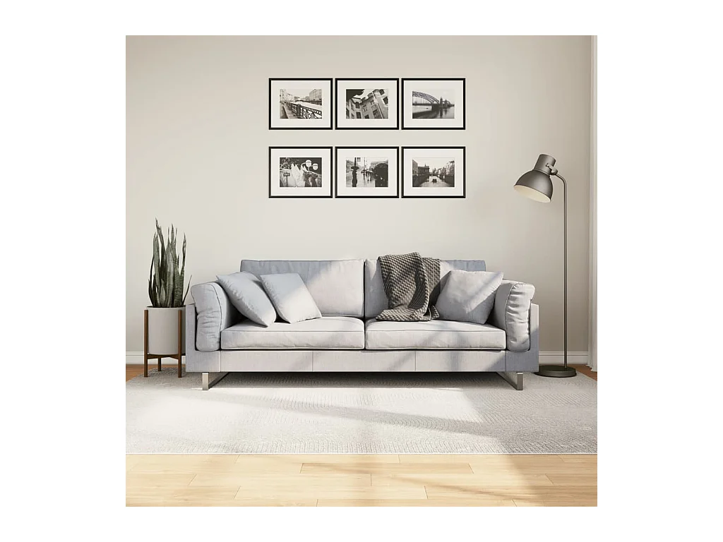 Alfombra de pelo corto IZA, estilo escandinavo, color crema, 160x230 cm