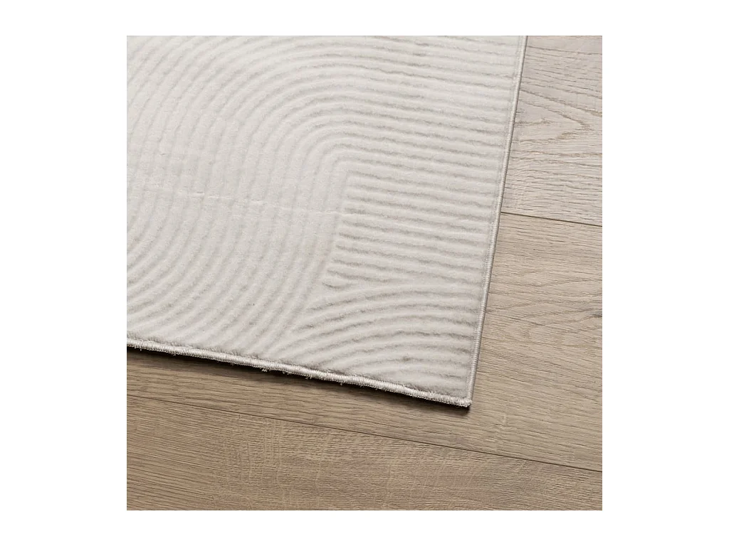 Alfombra de pelo corto IZA, estilo escandinavo, color crema, 160x230 cm