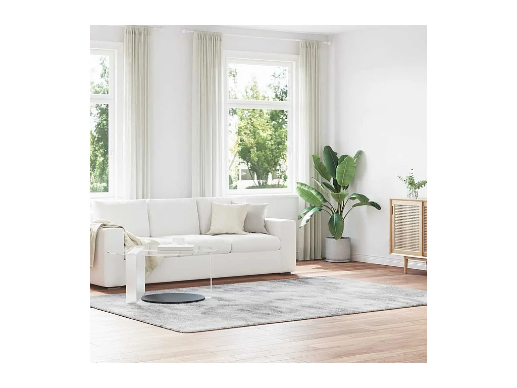 Tapis shaggy à poils longs NAVARRA gris argenté 200x290 cm