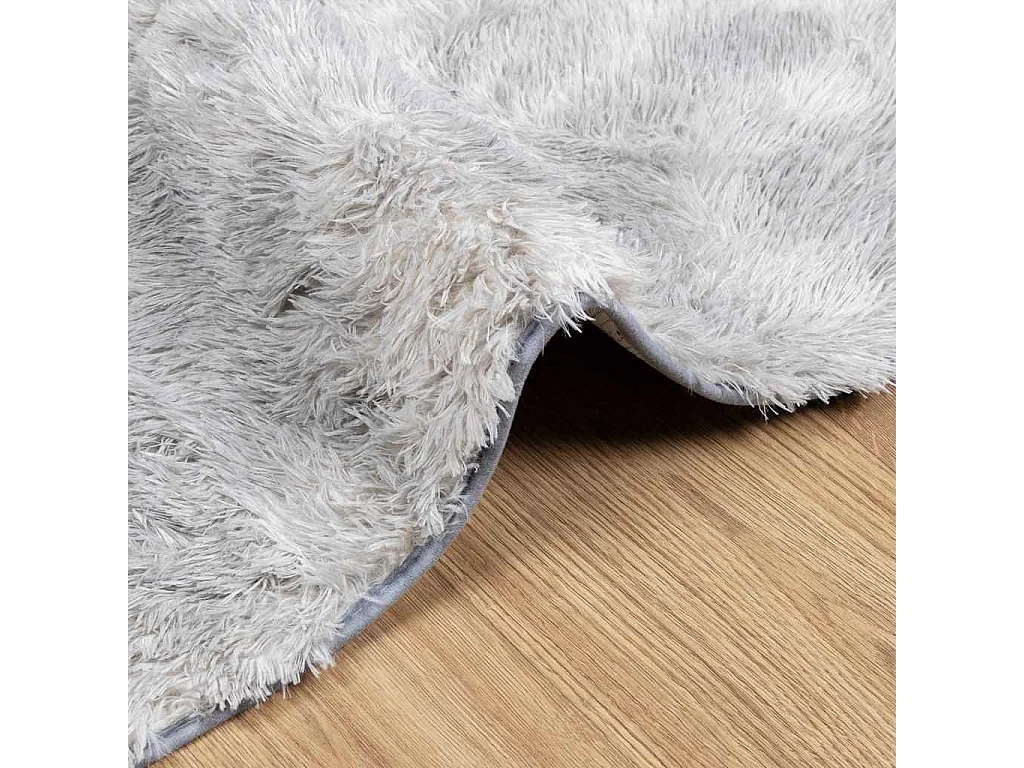 Tapis shaggy à poils longs NAVARRA gris argenté 200x290 cm