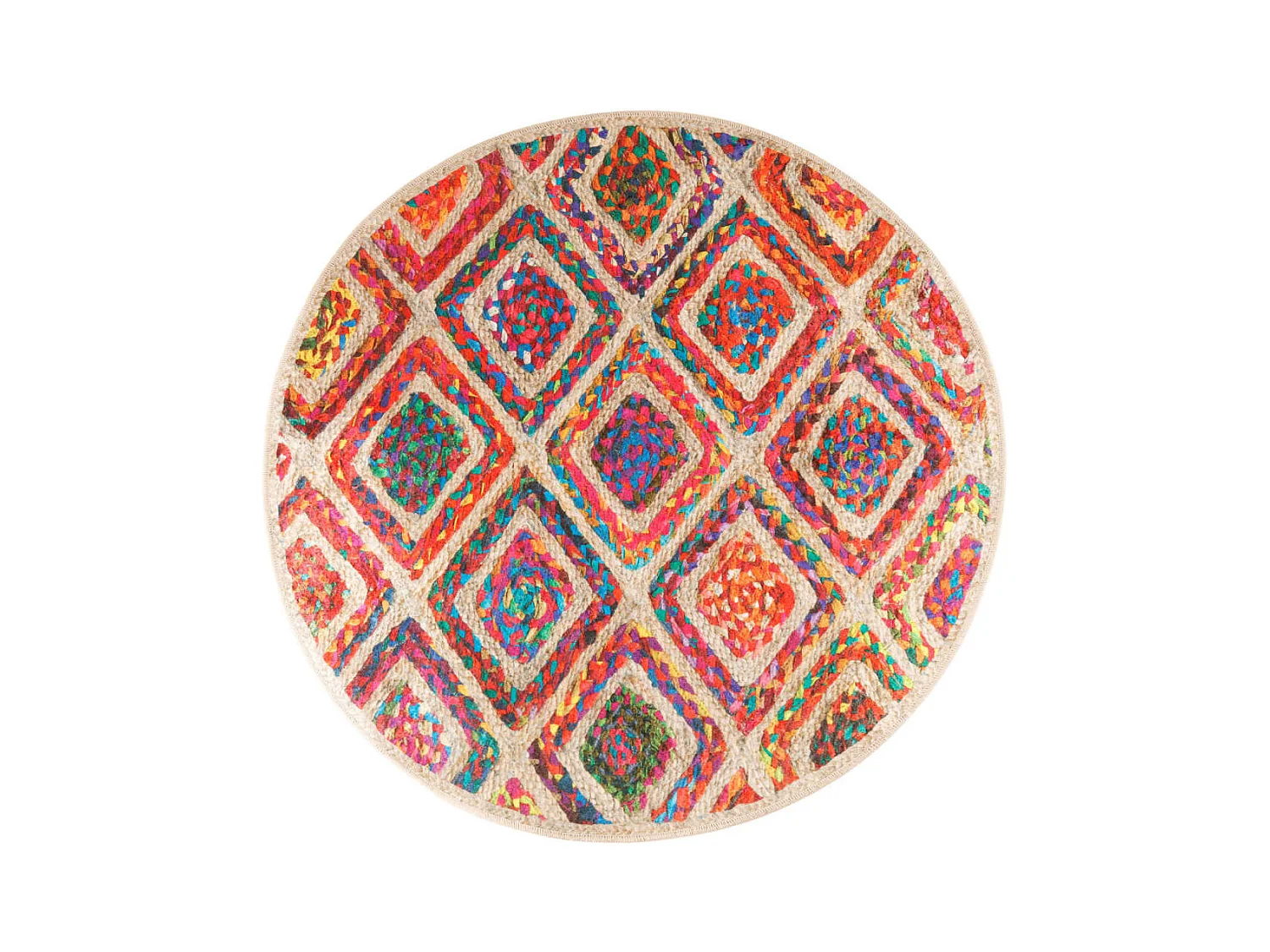 Tappeto lavabile multicolore Ø 120 cm antiscivolo