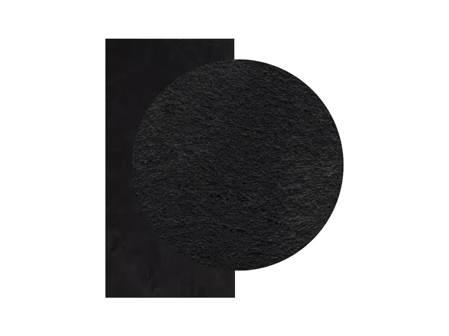 Tappeto HUARTE morbido e lavabile a pelo corto nero 100x200 cm
