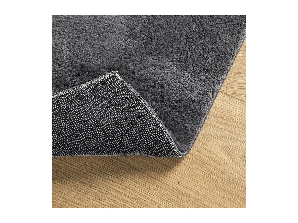 Alfombra lavable de pelo corto suave HUARTE antracita 160x160 cm