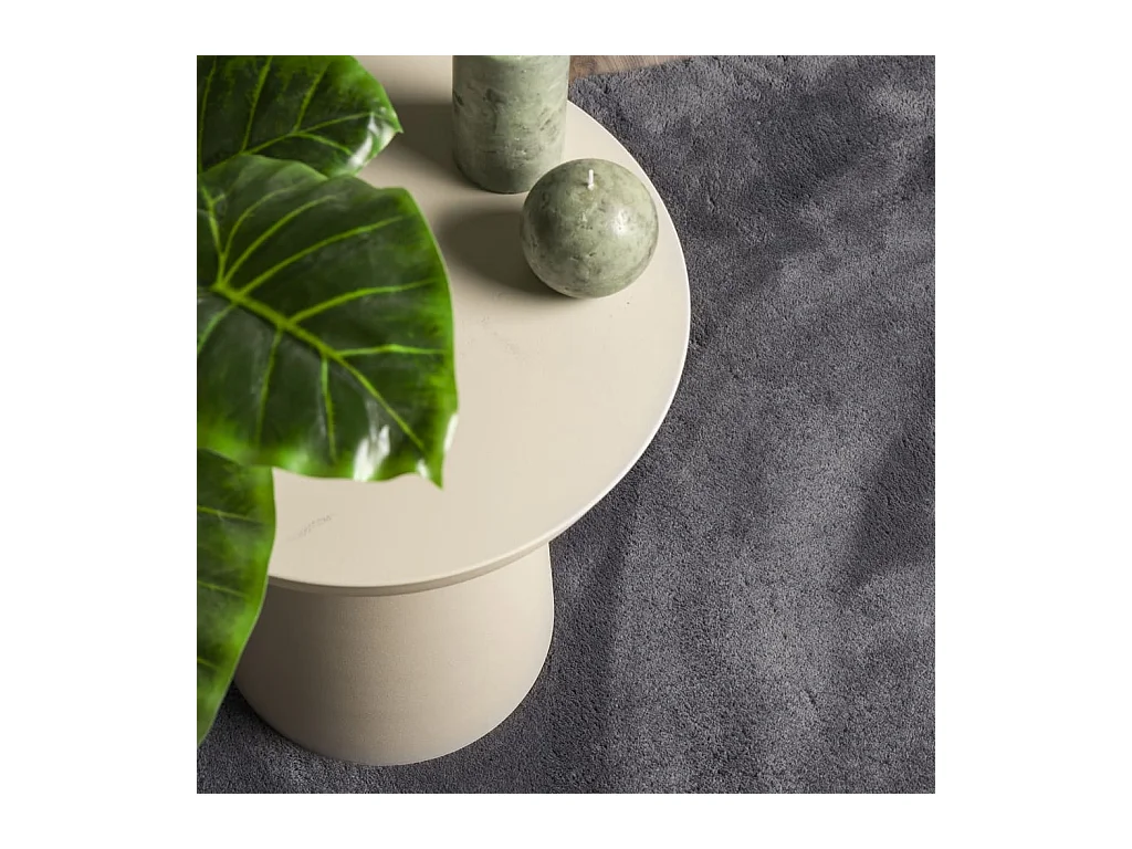 Tapis HUARTE à poils courts doux lavable anthracite 160x160 cm