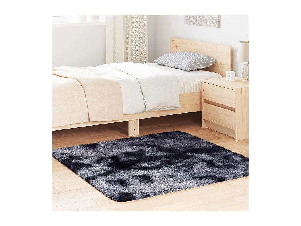 Alfombra de pelo largo NAVARRA gris oscuro 120x120 cm