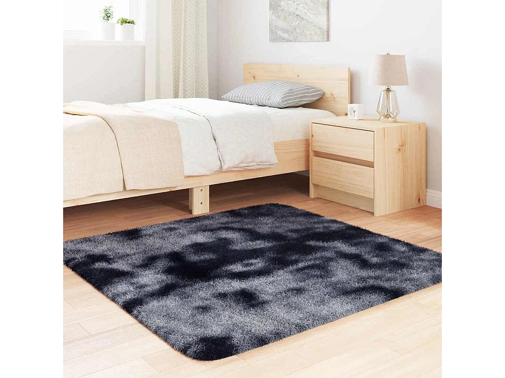 Alfombra de pelo largo NAVARRA gris oscuro 120x120 cm