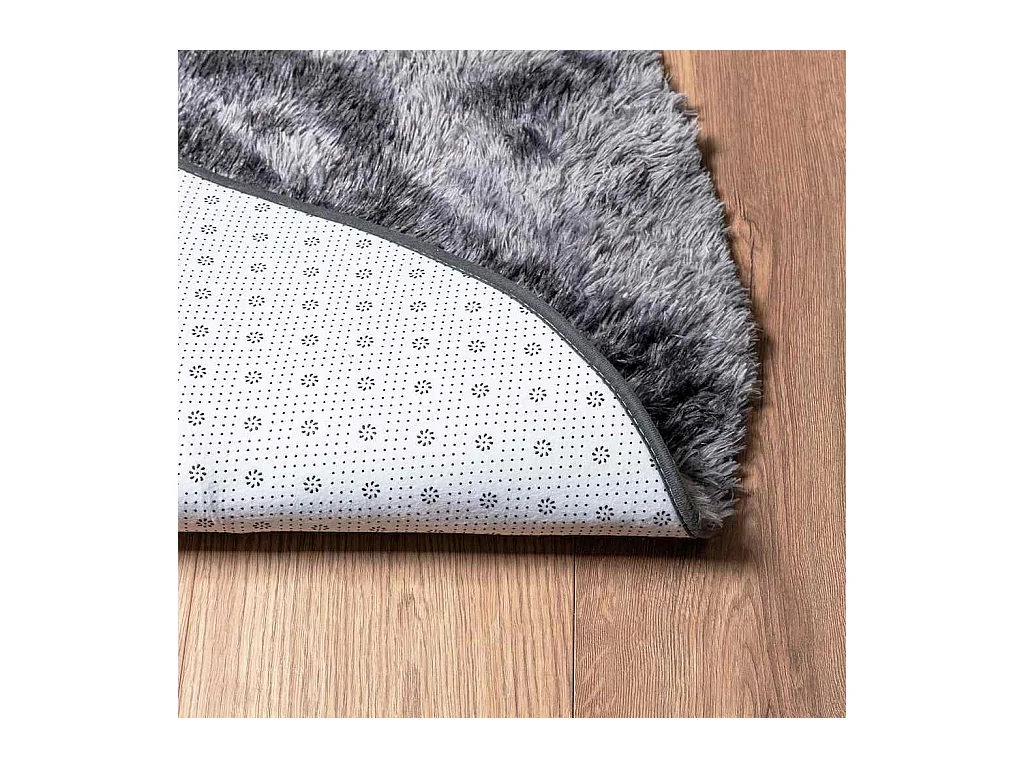 Tapis Shaggy à poils longs NAVARRA gris foncé 200x200 cm