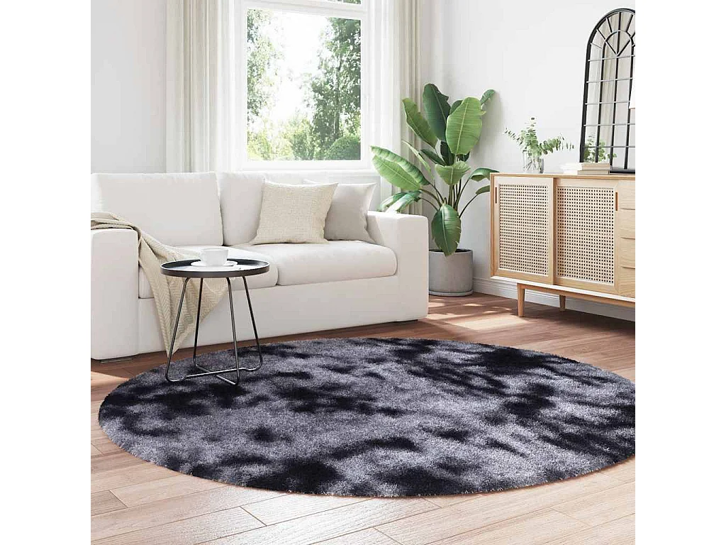 Tapis Shaggy à poils longs NAVARRA gris foncé 200x200 cm