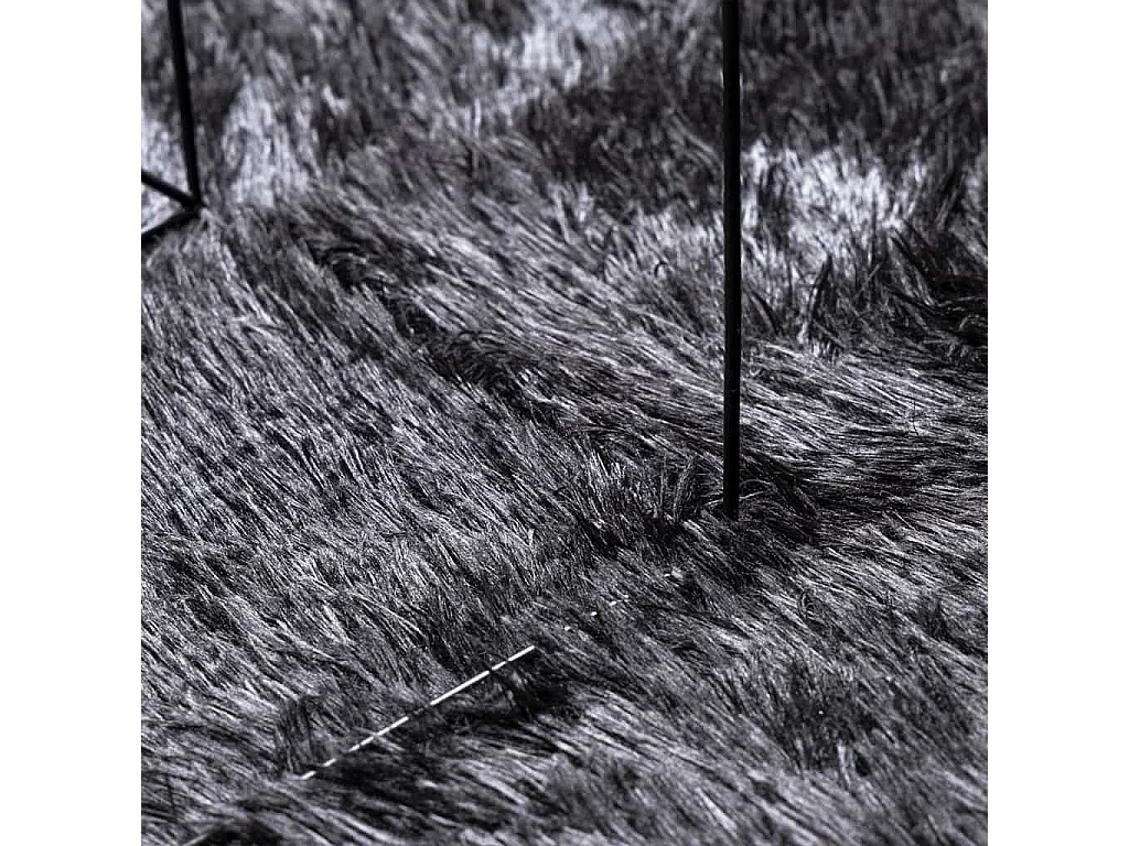 Tapis Shaggy à poils longs NAVARRA gris foncé 200x200 cm