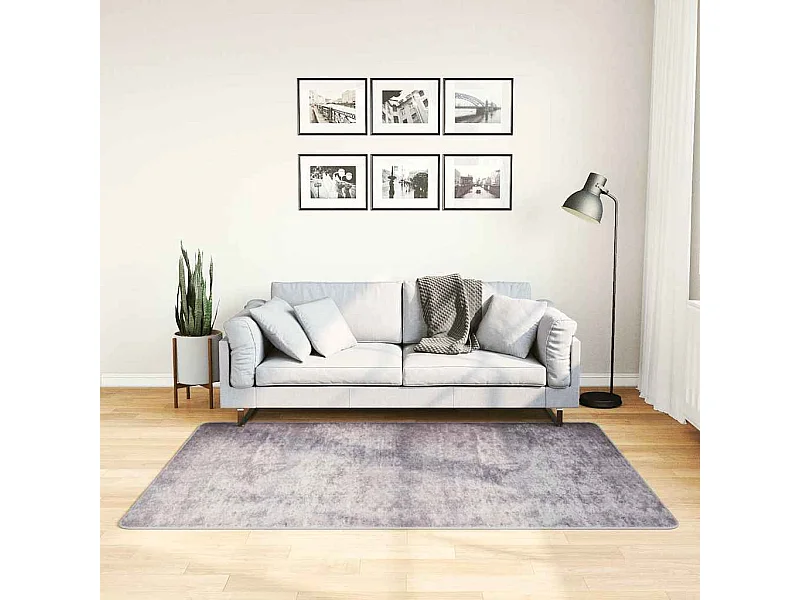 Wasbaar antislip vloerkleed 120x180 cm grijs