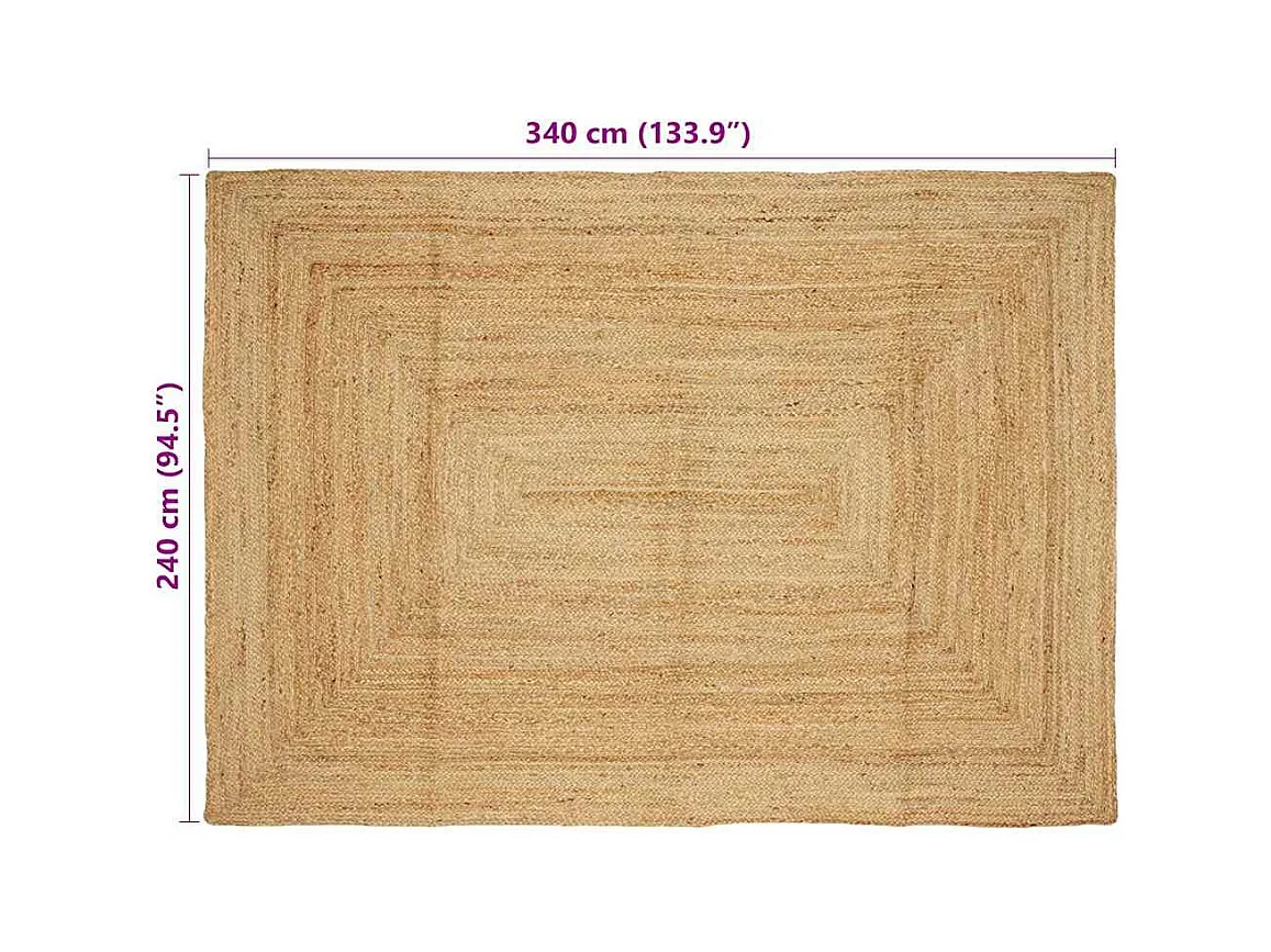 Tapis Beige 240 x 340 cm Jute