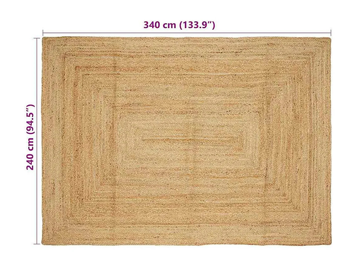 Tapis Beige 240 x 340 cm Jute