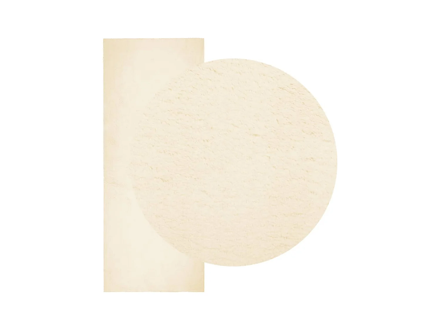 Tapis HUARTE à poils courts doux et lavable crème 80x200 cm