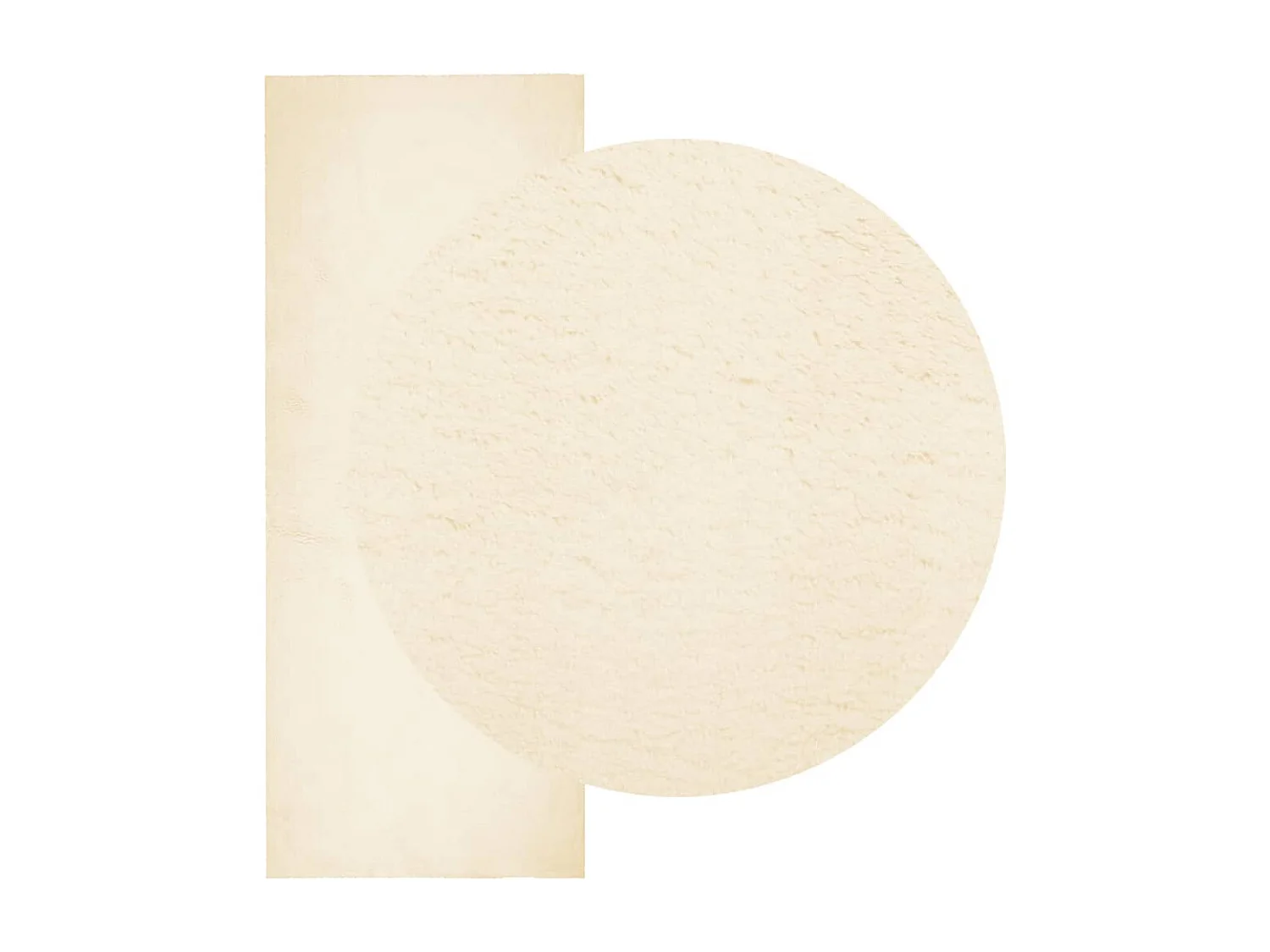 Alfombra HUARTE de pelo corto suave y lavable color crema 80x200 cm